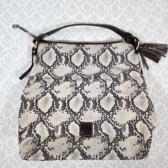 Dooney & Bourke Python Print Sloan Hobo Purse Bag - Picture 1 of 7